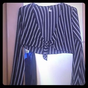 Navy and White blouse